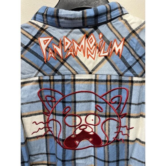 Disney Turning Red Pandamonium Plaid Flannel Shirt Jacket Unisex Large RPG - Picture 3 of 9